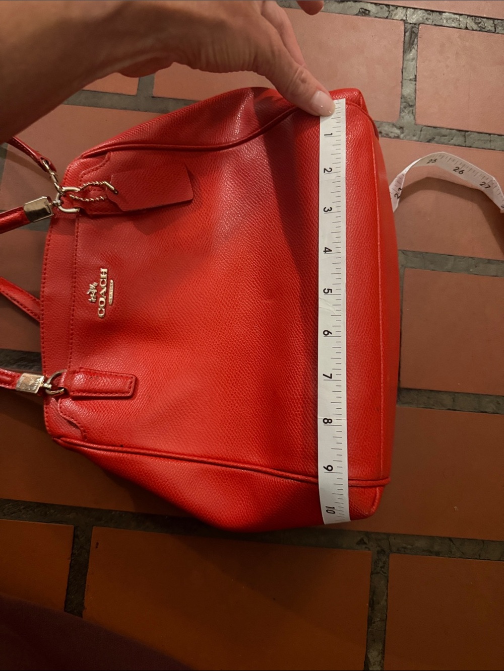Coach Red Leather Women's Bag - Picture 7 of 8